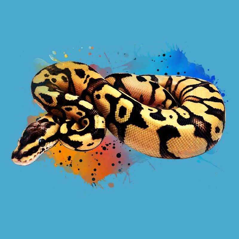 Ball Python Aquarell Reptile Keeper Snake Design