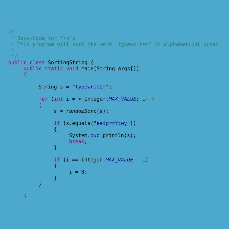 code Java drôle pour trier