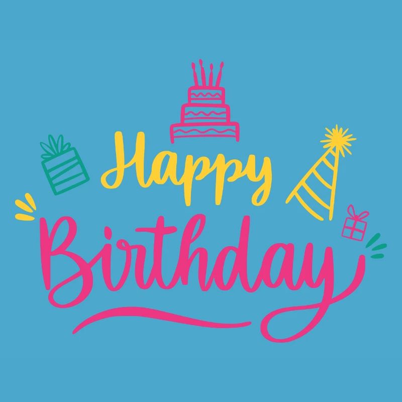Happy Birthday Colorful Script
