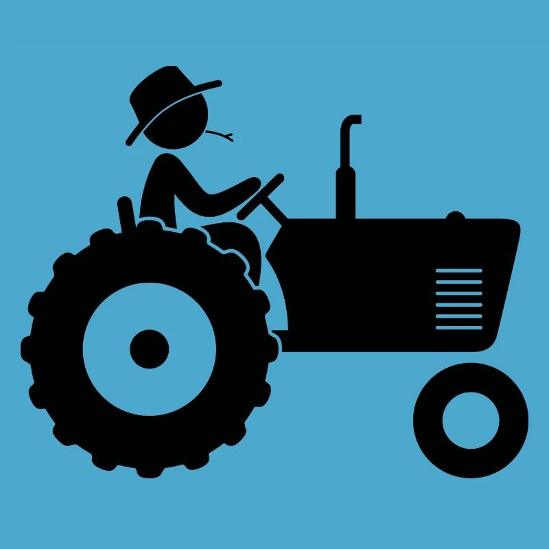 Bauer auf Traktor