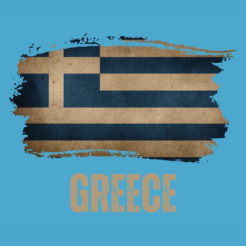 Drapeau grunge de la Grèce, j’adore la Grèce