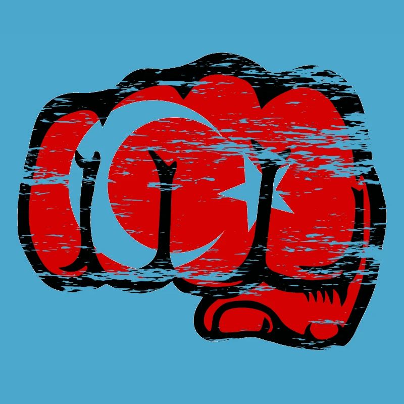 Poing de main drapeau turc utilisé