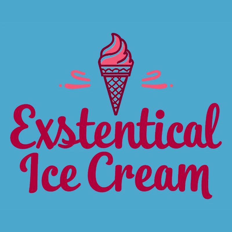 Existenzielle Eiscreme Lustiger Spruch Eis Waffel