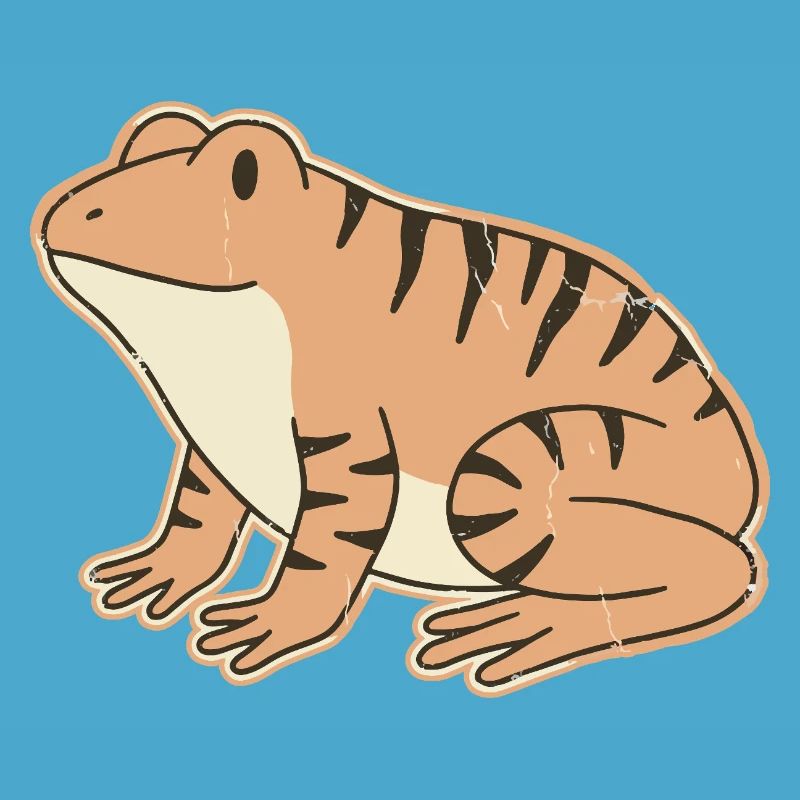 orange toad with retro stripes tabby stripes
