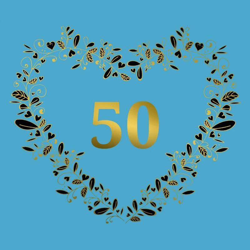 50. Jubiläum, Geburtstag oder Jahrestag - Herz