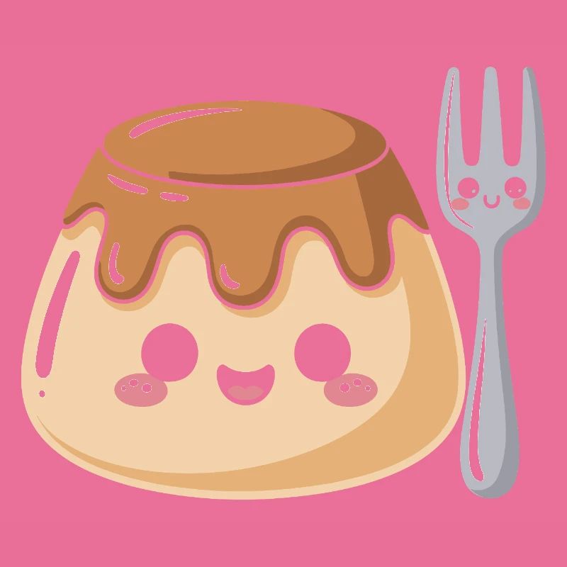 Pudding with fork