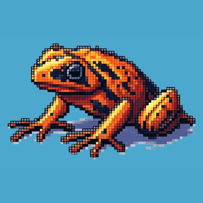 Poison dart frog dans les graphiques rétro 8 bits pixel