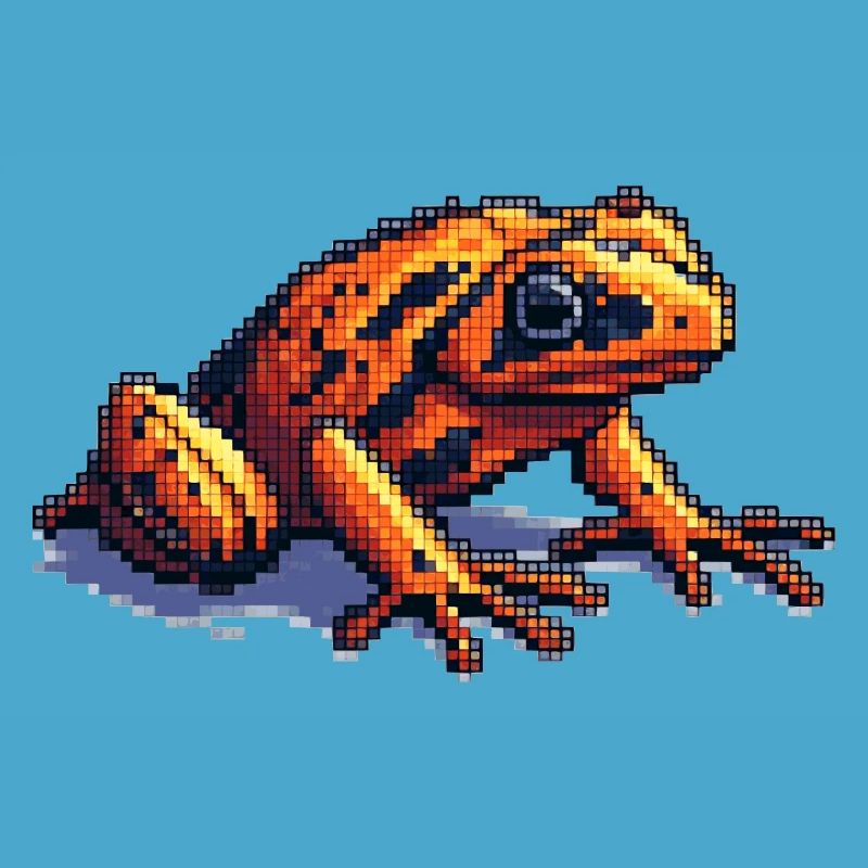Poison dart frog dans des graphismes rétro pixel cool