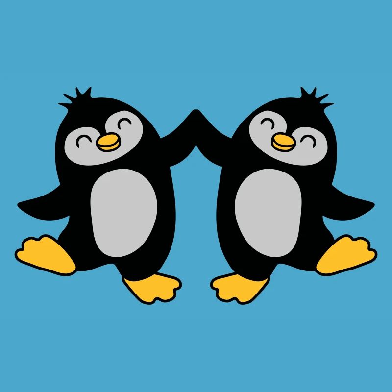 High Five Begrüßung Pinguine
