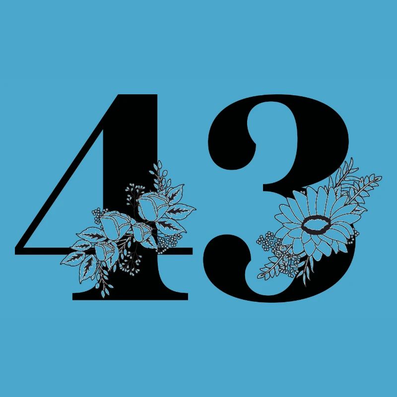 Nummer 43 Schwarze Blumen - 43. Blumengeburtstag
