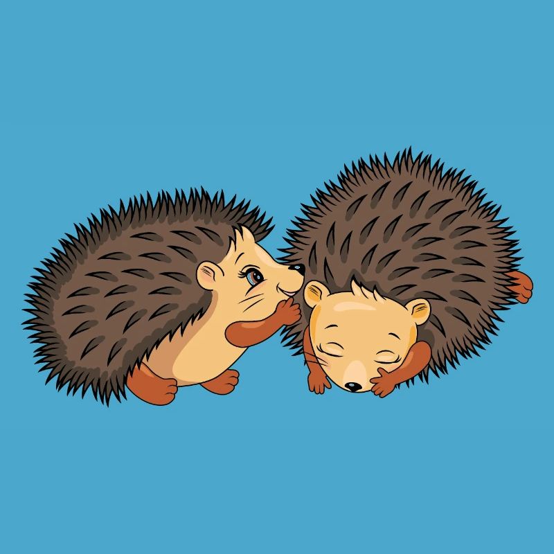 Two cute hedgehogs