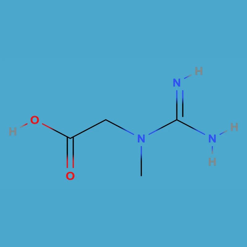 Creatine Molecule - Colored Structural Formula