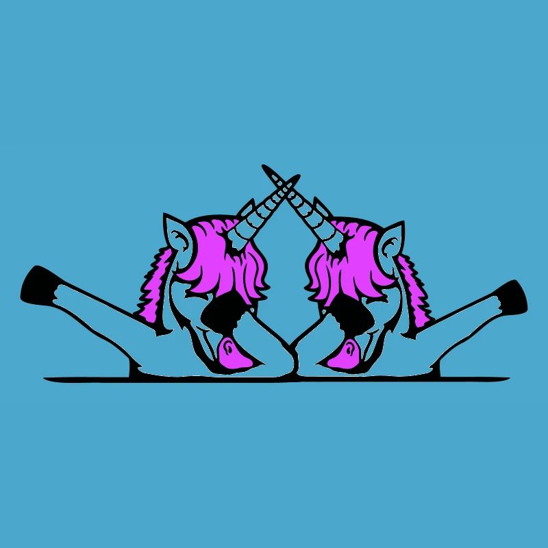 2 Einhörner Dabbing Dab Tanz Party Pose Geste Team