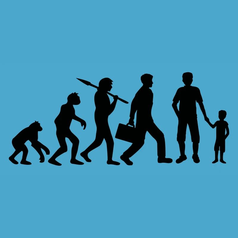 Stolzer Papa Junge Evolution