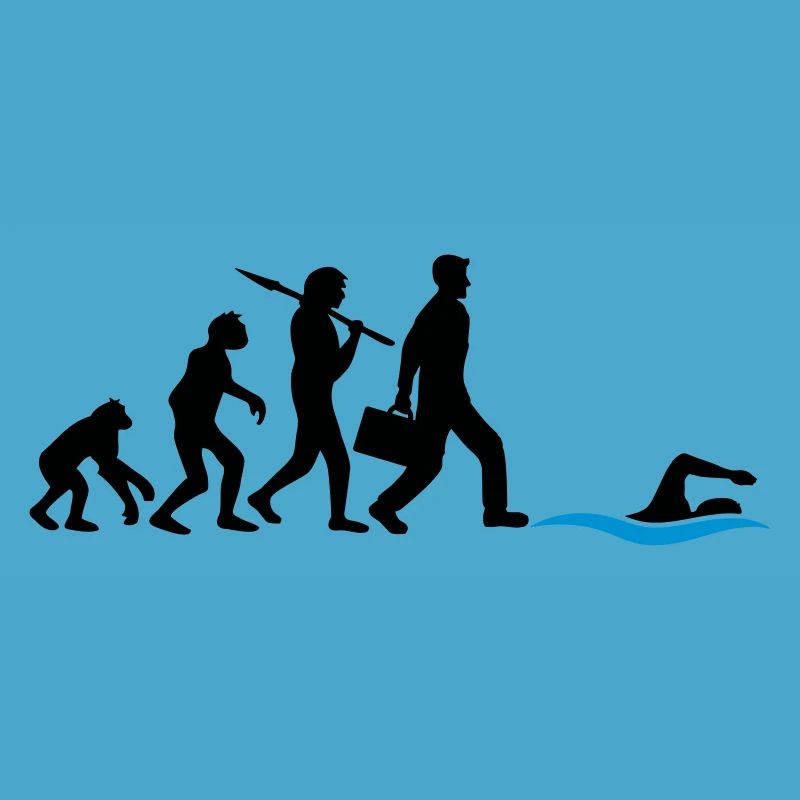 evolution development born to swim logo s