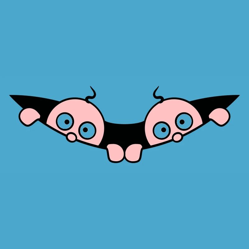 Comic Twins Peeking Out Belly 2 Bébés Enceintes
