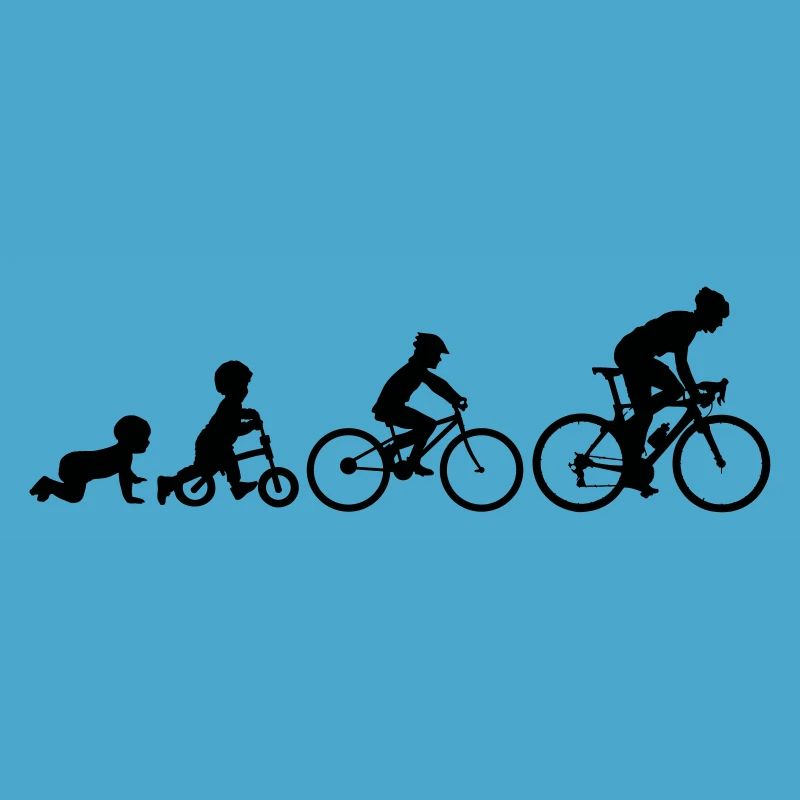 Cyclist Evolution Bicycle Biker Cyclist