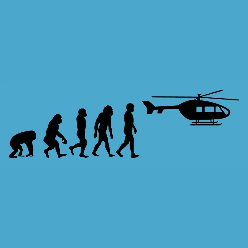 Hubschrauber Pilot Evolution Steinzeit