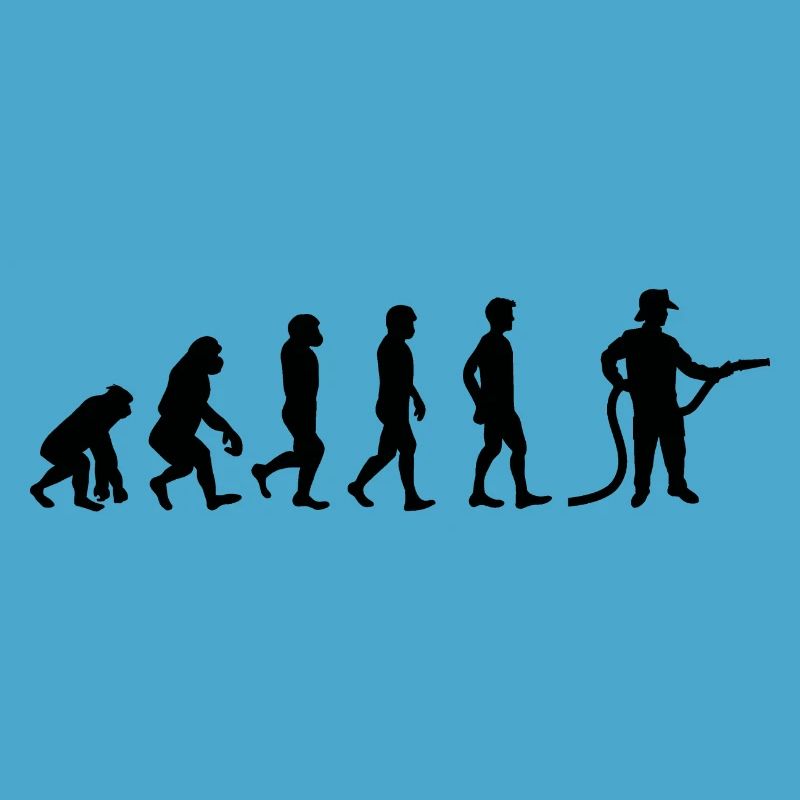 Evolution Feuerwehrmann schwarz