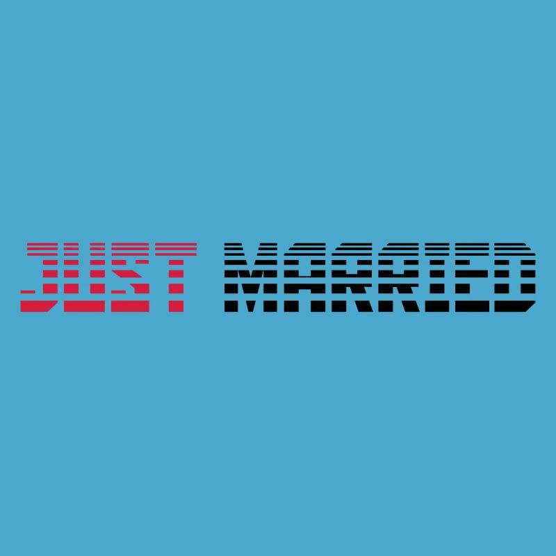 Just Married Text Logo Design