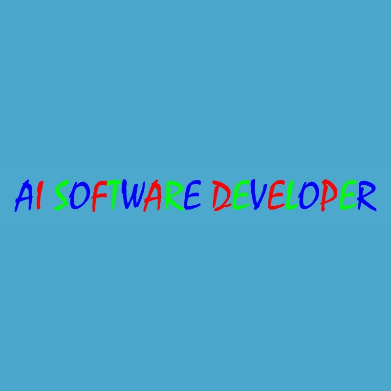 AI Software Developer – Bunte Typografie