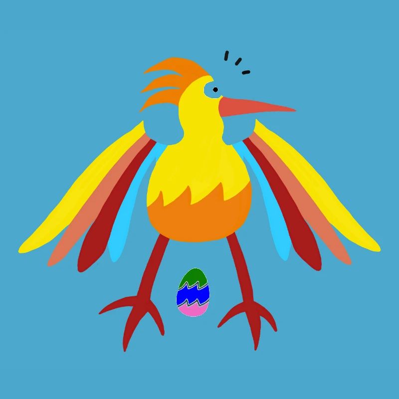 Regenbogengefiederter Vogel mit Ei-Illustration