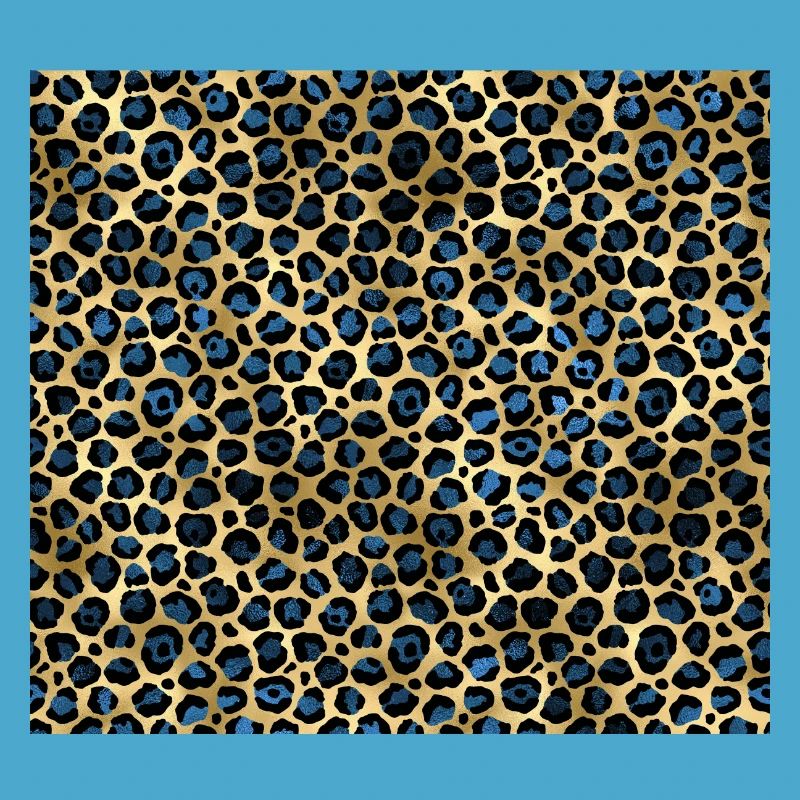 Navy Blue Gold Leopard Pattern
