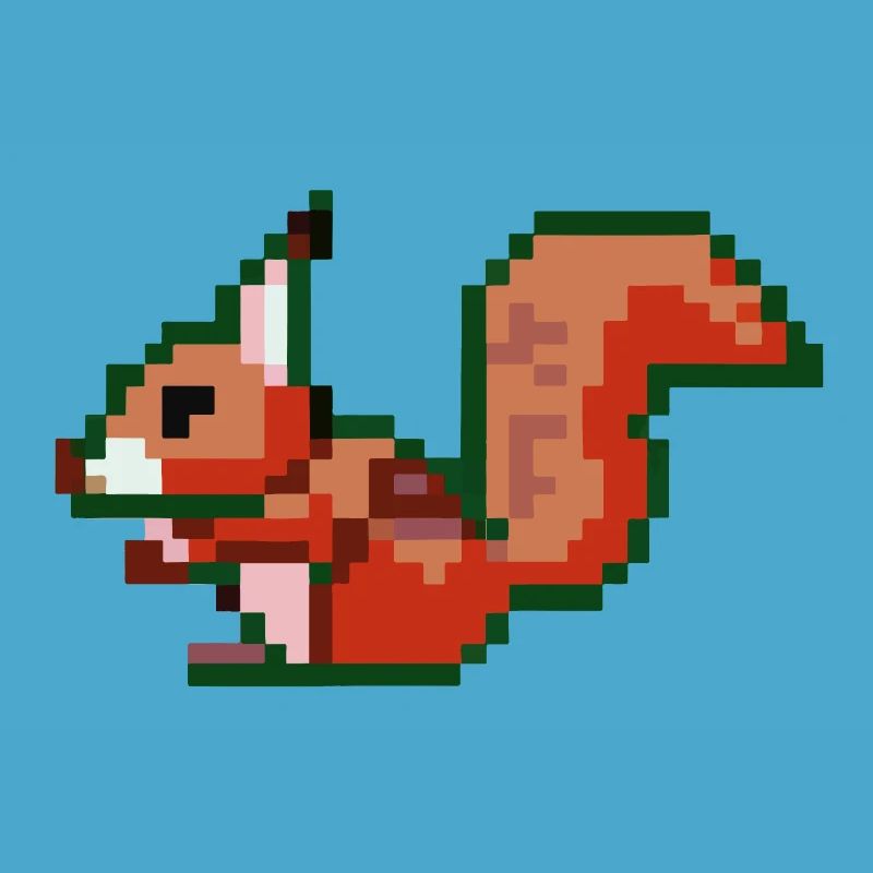 Squirrel Pixel Art Gift Idea
