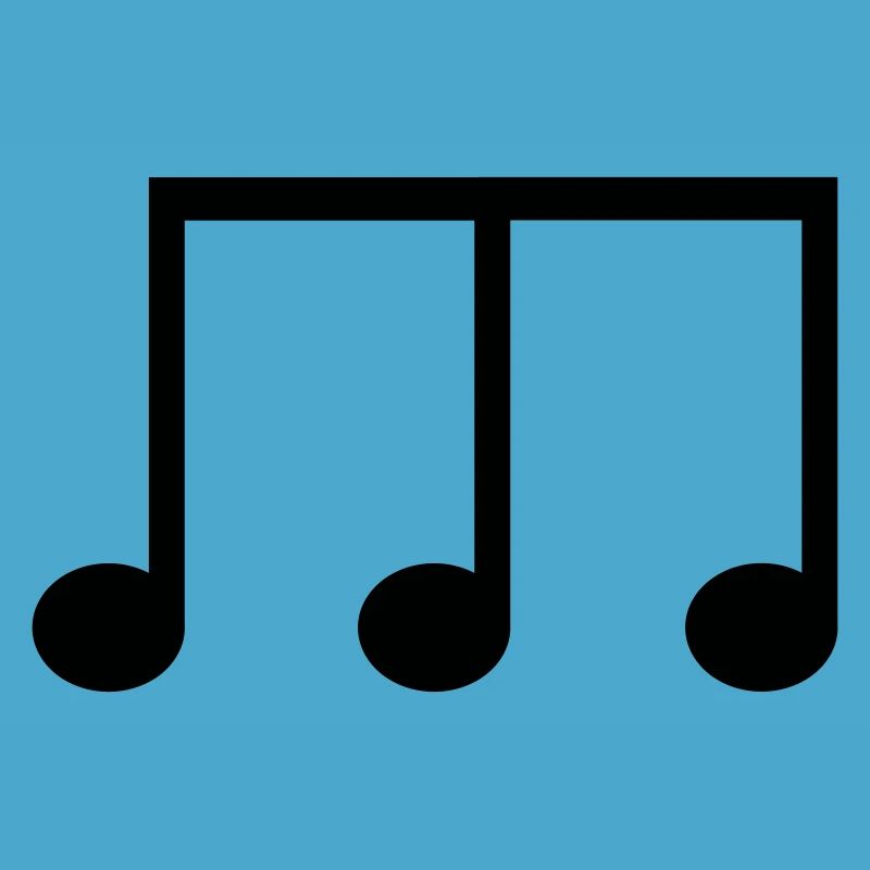 Eighth note symbol with three note heads