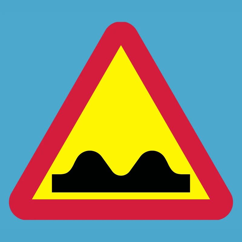 Warning sign for bumpy road