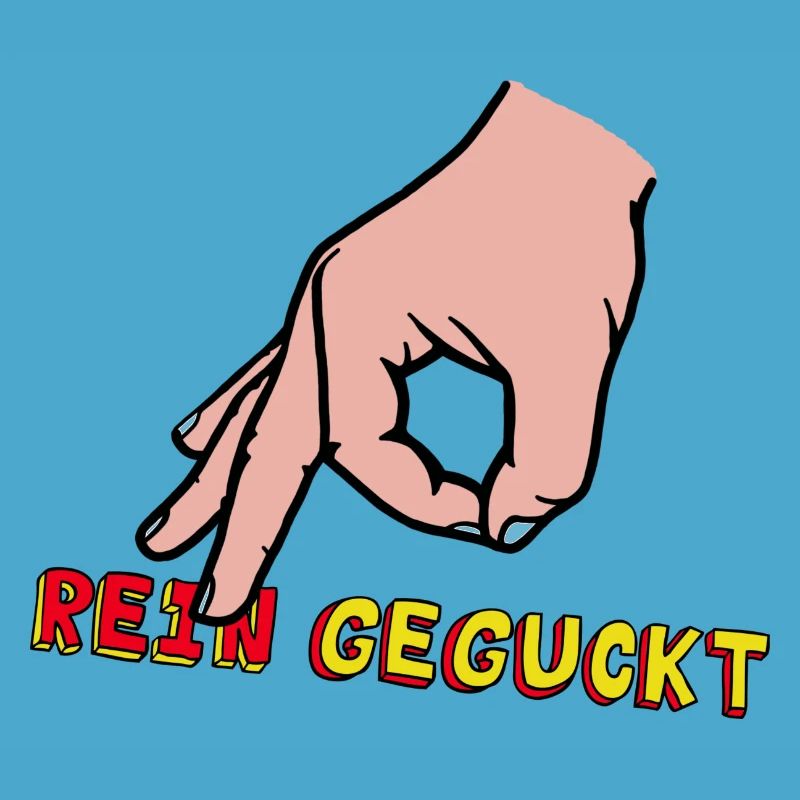 Comic-Hand Zeigefinger mit Retro Text