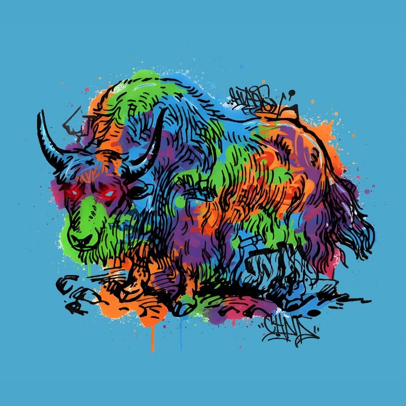 Regenbogenyak Graffiti Muster