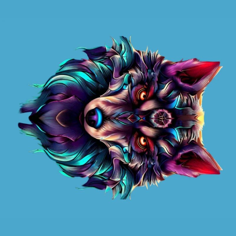 Wolf's Head Synthwave Wolf