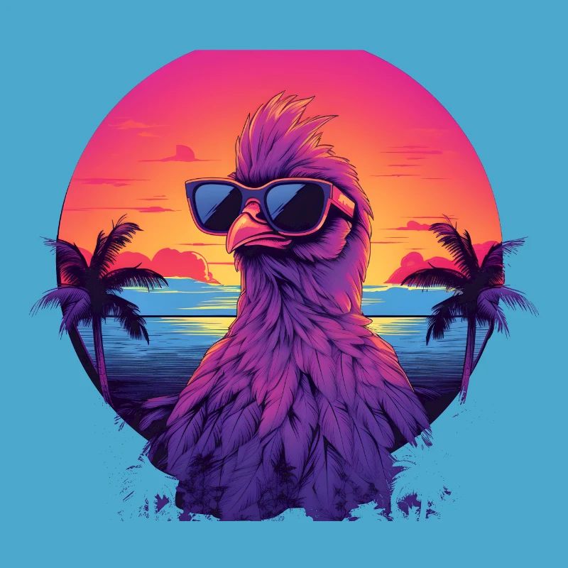 Synthwave Chicken Sunset