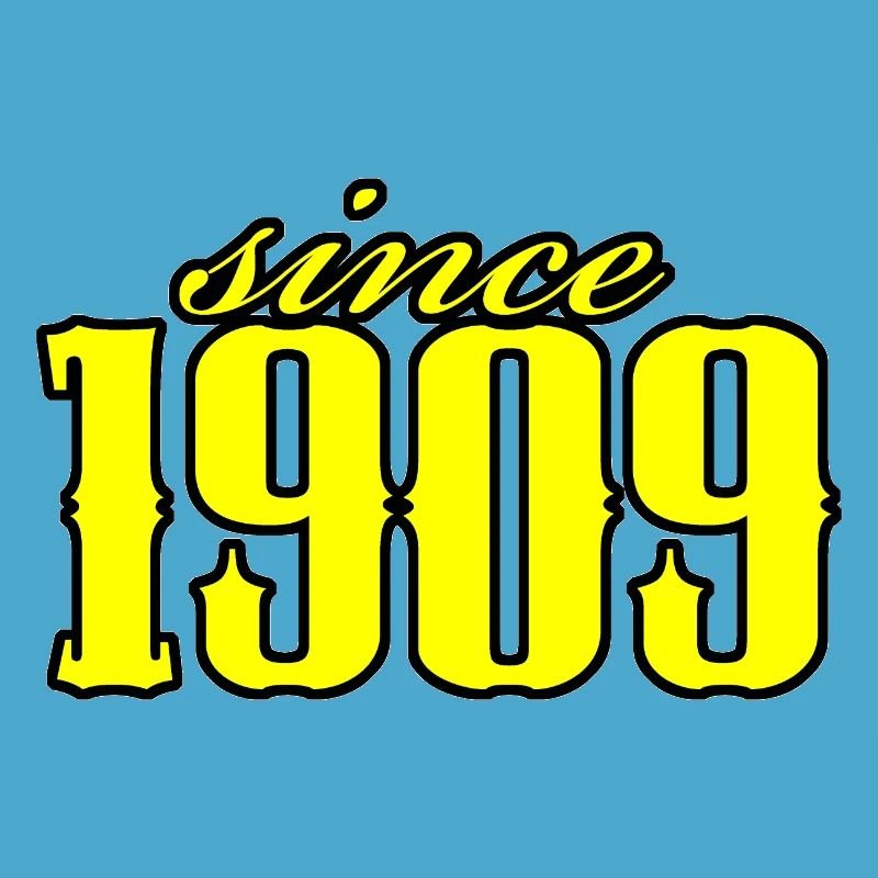 since 1909 (yellow)