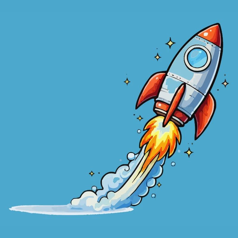 Conception de dessins animés Rocket Launch