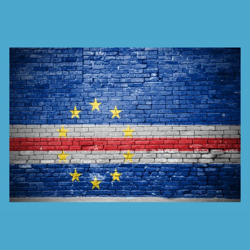 Mur de briques avec drapeau du Cap-Vert graffiti