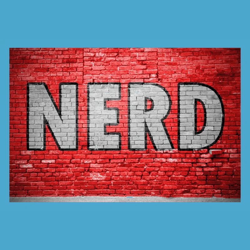 Nerd Graffiti on Brick Wall