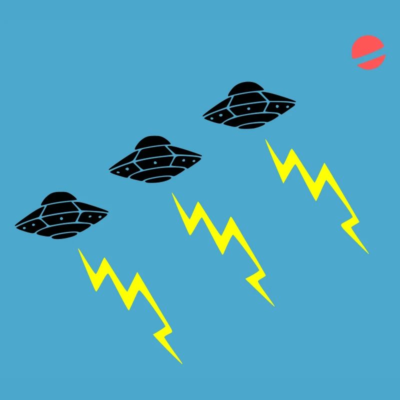 UFO Invasion Lightning Attack Alien Vector