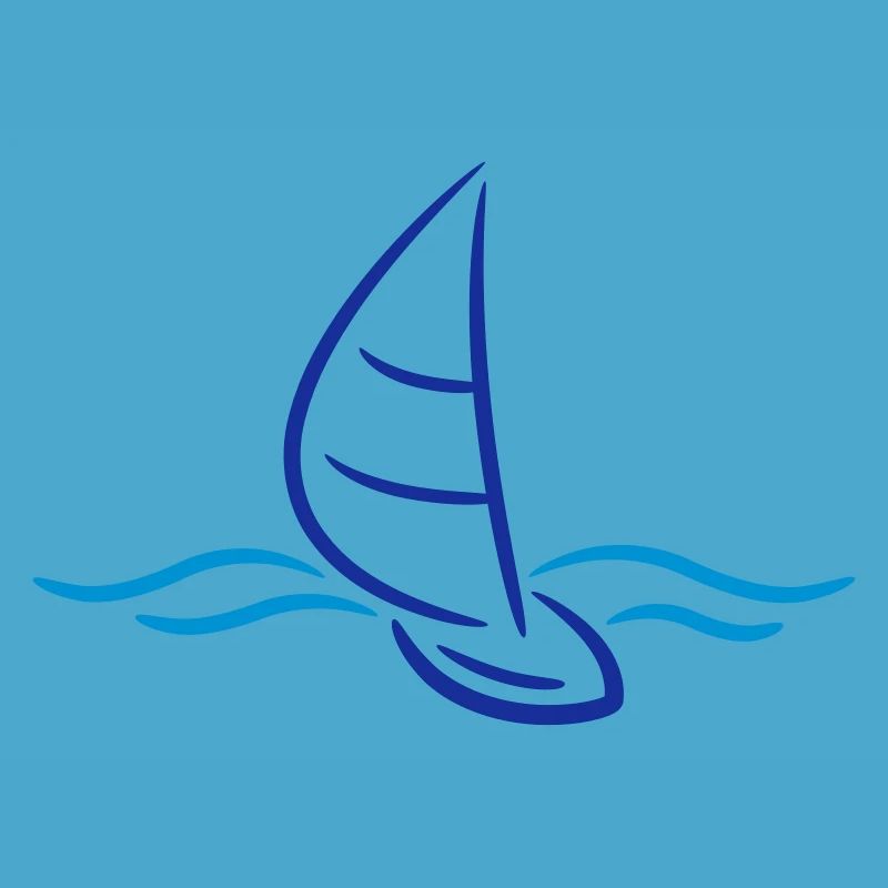 Sailing Boad And Waves Logo