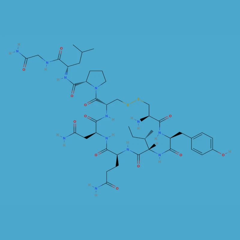Oxytocin Molecule - Colored Structural Formula