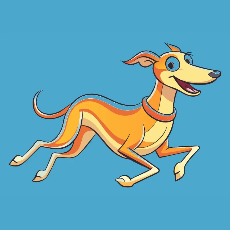 Graceful Running Whippet Artwork