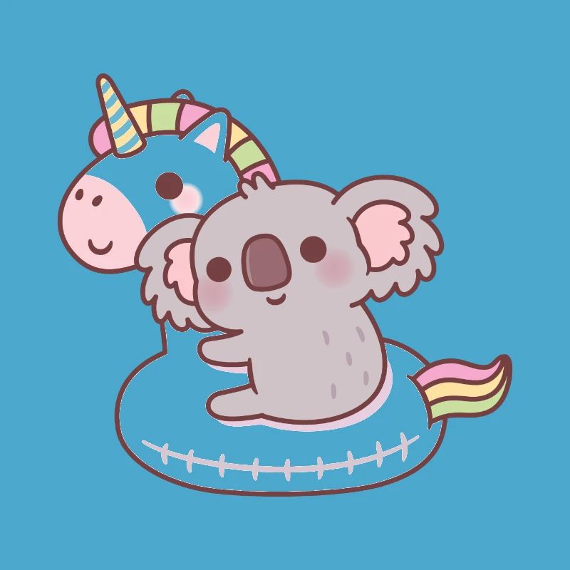 Cute Koala On Unicorn Pool Float
