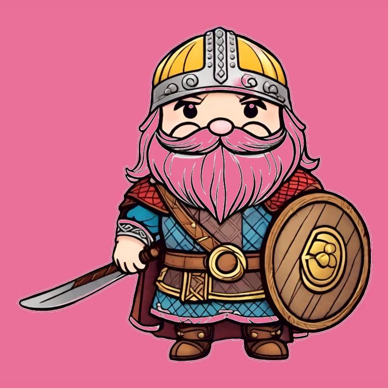 Mignon petit viking avec épée