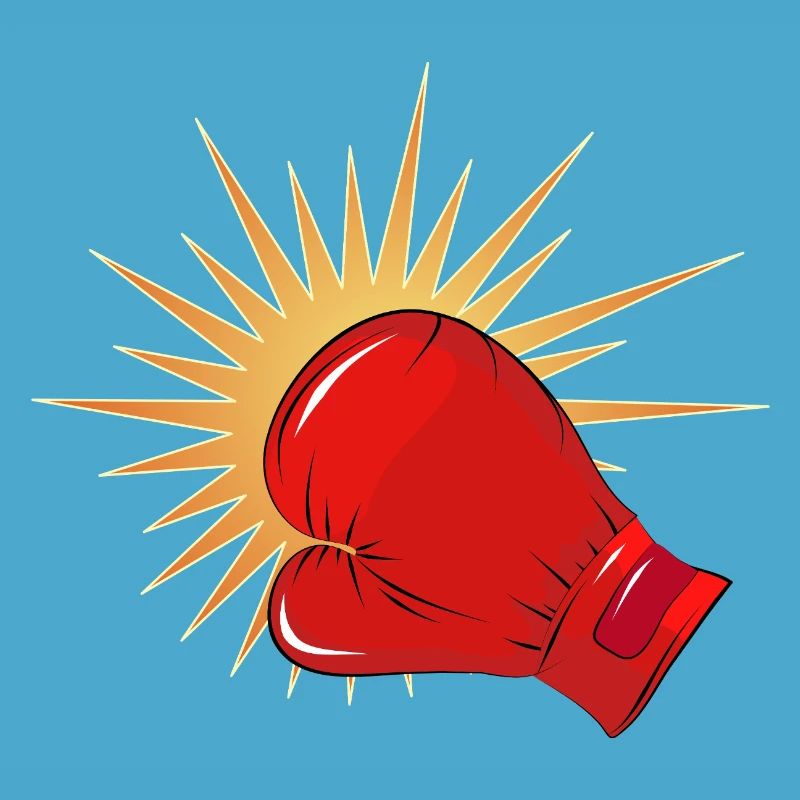 Roter Boxhandschuh mit Schlag-Effekt