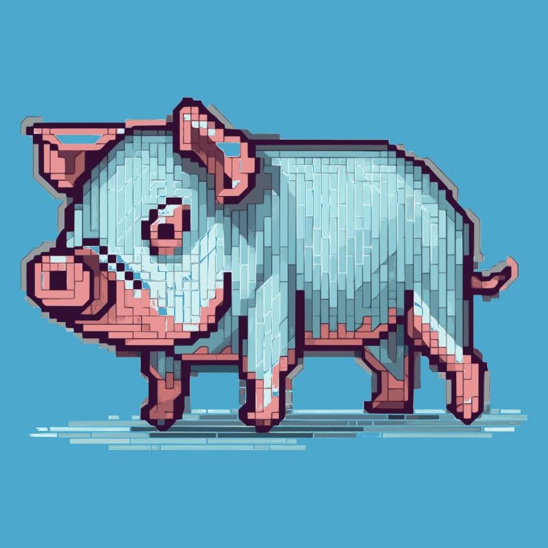 Drôle de cochon de compagnie conçu en pixels 8 bits