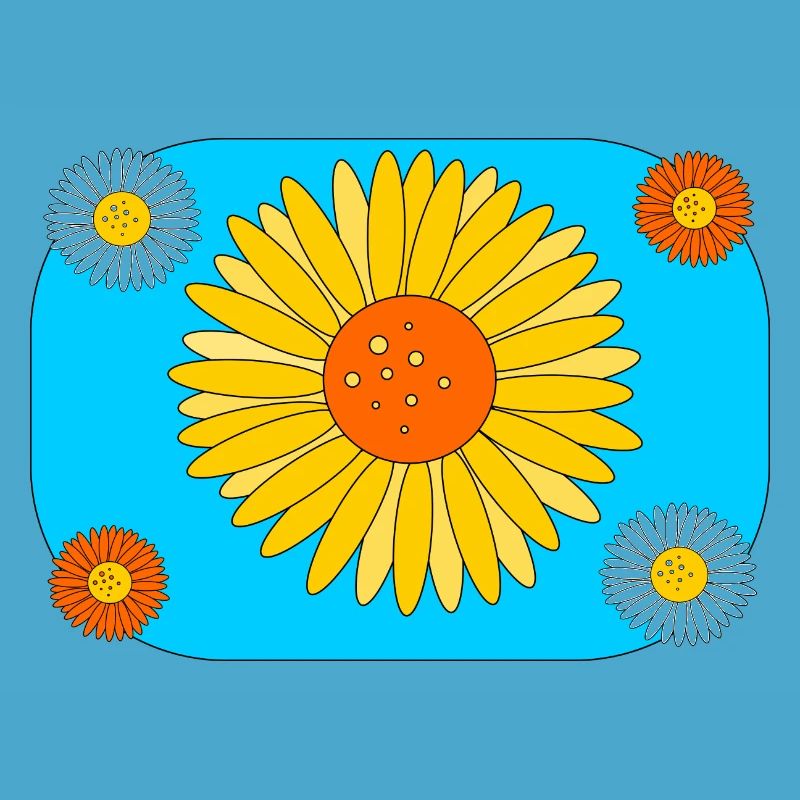 Gerbera sur turquoise