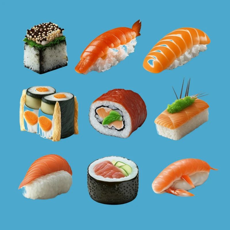 Différentes variantes de sushis