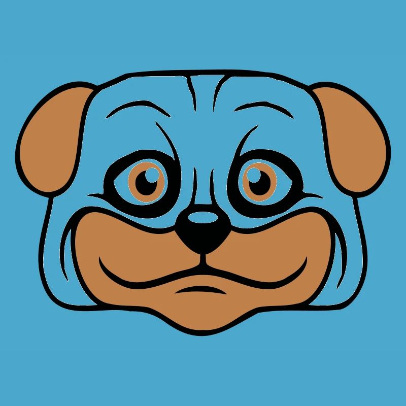 Hund Mops Klein Süß Dick Lieb Glücklich Comic Spaß