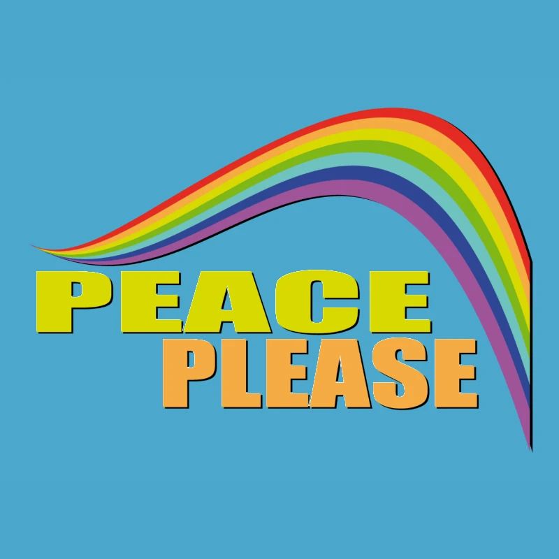 PEACE PLEASE with Rainbow